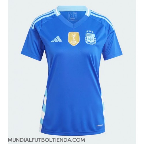 Camiseta Argentina Segunda Equipación Replica Copa America 2024 para mujer mangas cortas